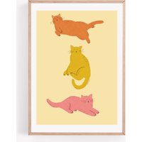 Niedliche Katze Kunstdruck/Wand Kunst Katzenliebhaber Illustration Einzigartiges Geschenk von makerboo