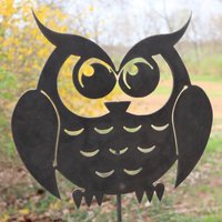 Metall Eule Gartenstecker - Stahl Gartendekoration Yard Art Marker Rasen Dekor Garten von makertable