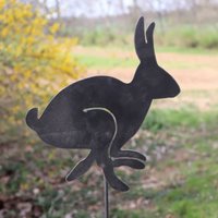 Metall Hase Gartenstecker - Aus Stahl Rabbit Yard Art Marker von makertable