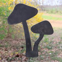 Versandfertig in 2 Tagen | Metall Pilz Gartenstecker - Stahl Gartendekoration Fairy Yard Art Marker Hippy Einzigartig Rustikal Kostenloser Versand von makertable