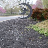 Versandfertig in 2 Tagen | Metall Schwingender Fee Gartenstecker - Stahl Gartenarbeit Dekor Fantasy Moon Yard Art Marker Rasen Gartenkunst von makertable