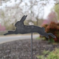 Metallhasen-Gartenstecker - Stahlgarten-Dekor Kaninchen-Yard-Kunstmarker Wildtier-Gartendeko Sommer-Dekor von makertable
