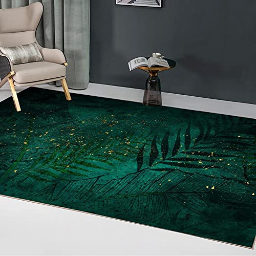 Rechteckiger Area Rug Schlafzimmer Zimmer Teppich Grüne abstrakte Zweige mit Blättern 140 x 200 cm von makeups1