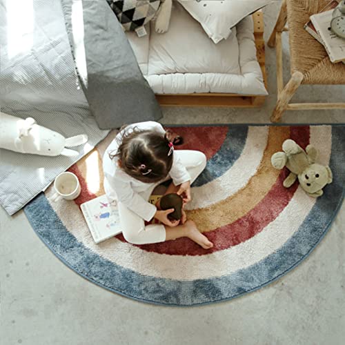 makeups69 Halbkreis Teppich rutschfest waschbarer Teppiche Orientteppich für Wohnzimmer Sofa Schlafzimmer Bett Esszimmer, Regenbogenmuster, das Kinderzimmer verziert Half Circle 70 x 140 cm makeups69 Halbkreis Teppich rutschfest waschbarer Teppiche Orientteppich für Wohnzimmer Sofa Schlafzimmer Bett Esszimmer, Regenbogenmuster, das Kinderzimmer verziert Half Circle 70 x 140 cm von makeups69