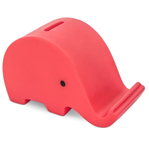 Spardose Schweinchen Elefant aus PVC mit weichem Körper in lebendigen Farben. Original kleine Spardosen für Kinder mit Stopfen. Spardose Reise leicht und robust. (Rot) von makio
