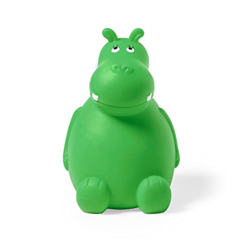 Sparschwein Nilpferd aus PVC mit weichem Körper in lebendigen Farben. Originelle kleine Spardosen für Kinder mit Stopfen. Leicht und robust. (Grün) von makio