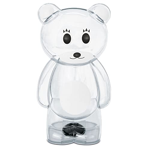 Sparschwein aus transparentem Kunststoff in Bärenform. Originelle Spardose für Kinder, mit Deckel, leicht und robust, Weiß Sparschwein aus transparentem Kunststoff in Bärenform. Originelle Spardose für Kinder, mit Deckel, leicht und robust, Weiß von makio