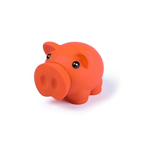 Sparschwein mit weichem Korpus aus Gummi in lebendigen Farben. Originelle kleine Spardosen für Kinder, mit Stopfen, leicht und robust., orange, talla única, Modern von makio