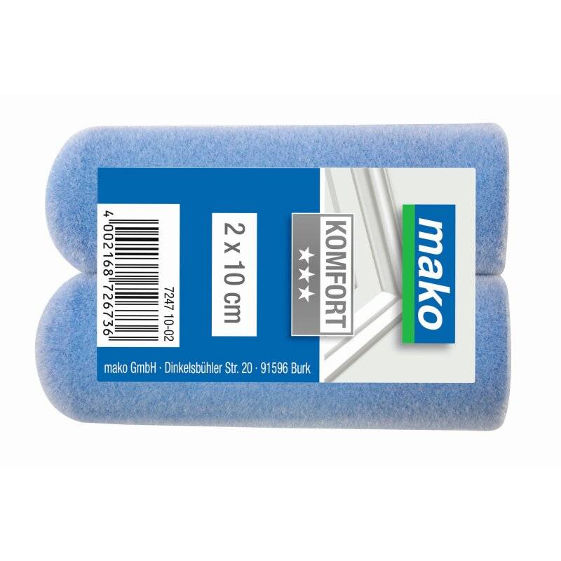 Lack-Ersatzwalzen KOMFORT Superflock für lösemittelarme und wasserbasierende Lacke 10 cm - 10er Pack von mako GmbH