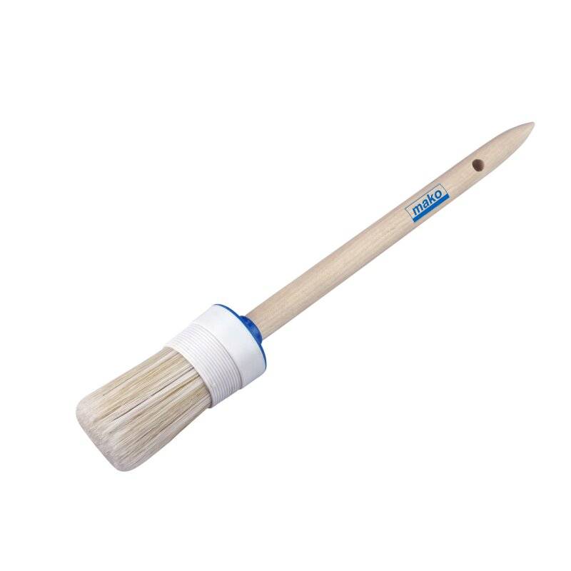 Lack-Ringpinsel BASIC Holzgriff helle Borstenmischung ca. 60 % Tops Nr. 6 - 30 mm von mako GmbH