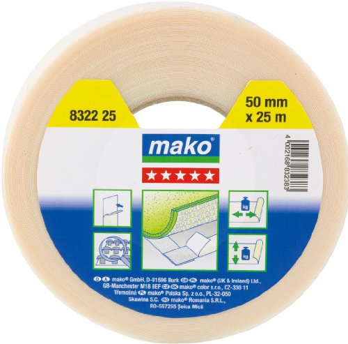 Mako Spezial-Pilzkopf-Verlegeband Teppich in 50 mm x 25 m von mako GmbH