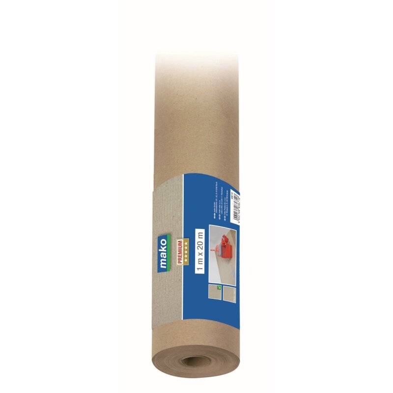 Malerpapier Abdeckpapier PREMIUM Schutzpapier gekreppt aus Altpapier auf Rolle 1 x 20 m von mako GmbH