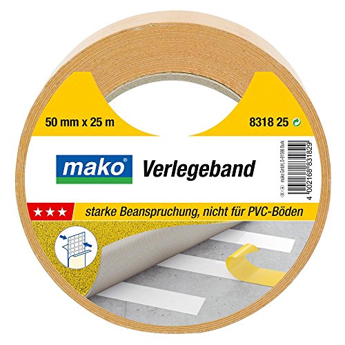 mako Klebeband Gewebeklebeband Verlegeband 25 m Universalklebeband 50 mm Breite von mako GmbH