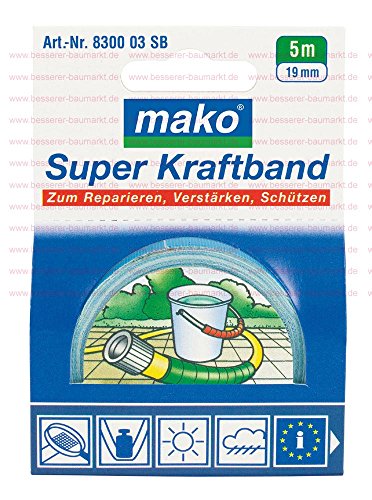 Mako Super-Kraftband für Haushalt u. Garten 38mm x 5m in Schwarz Mako Super-Kraftband für Haushalt u. Garten 38mm x 5m in Schwarz von mako