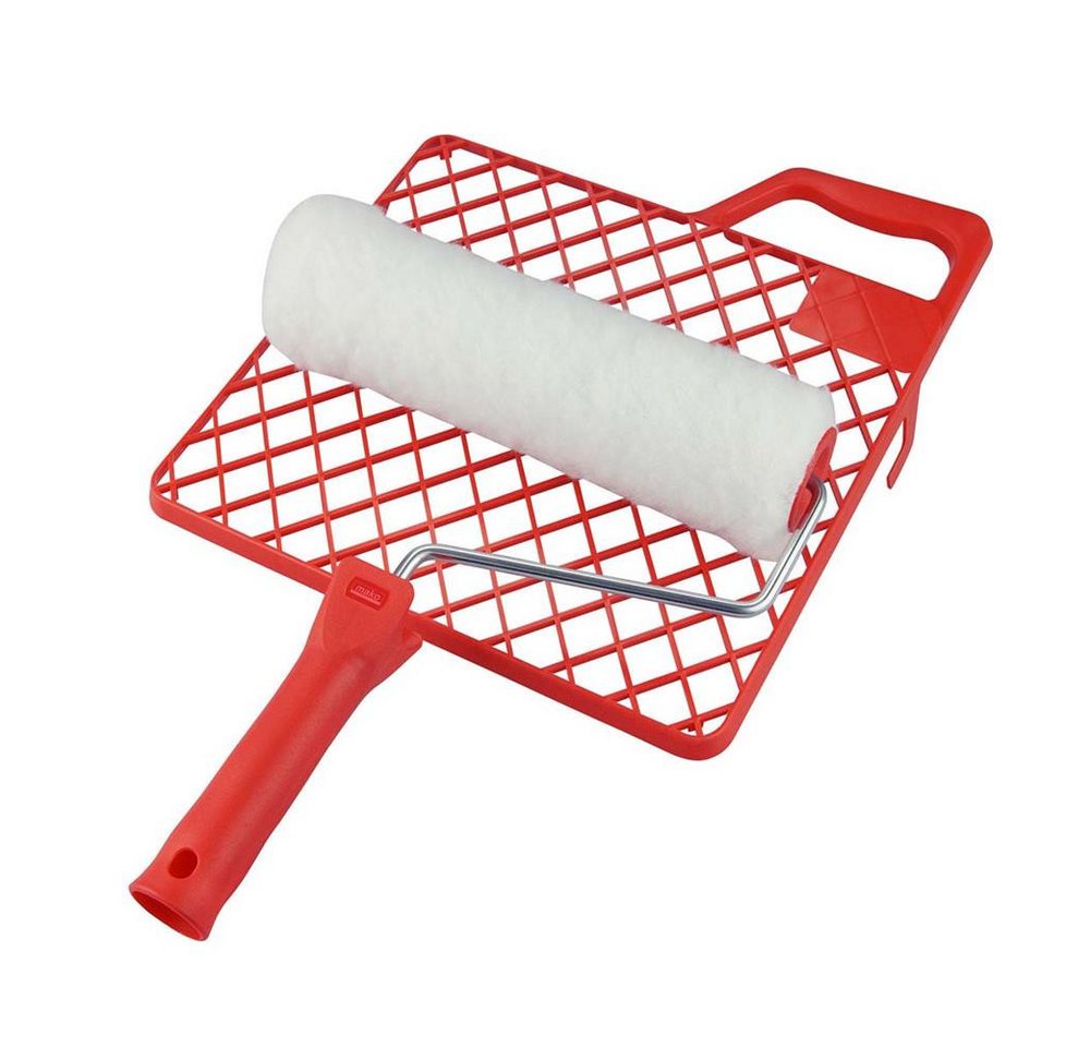 mako Farbroller Basic Heimwerker-Set 2tlg Vestan Farbrolle Abstreifgitter Malerset (2tlg) von mako