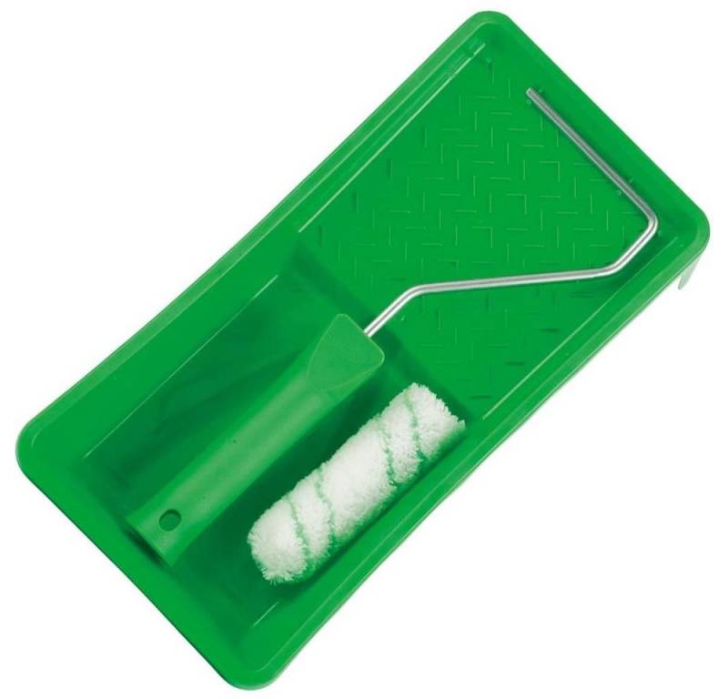 mako Farbroller Profi Lasurrroller-Set Mikrofaser Lasurset Lasurroller Farbwanne (3-St) von mako