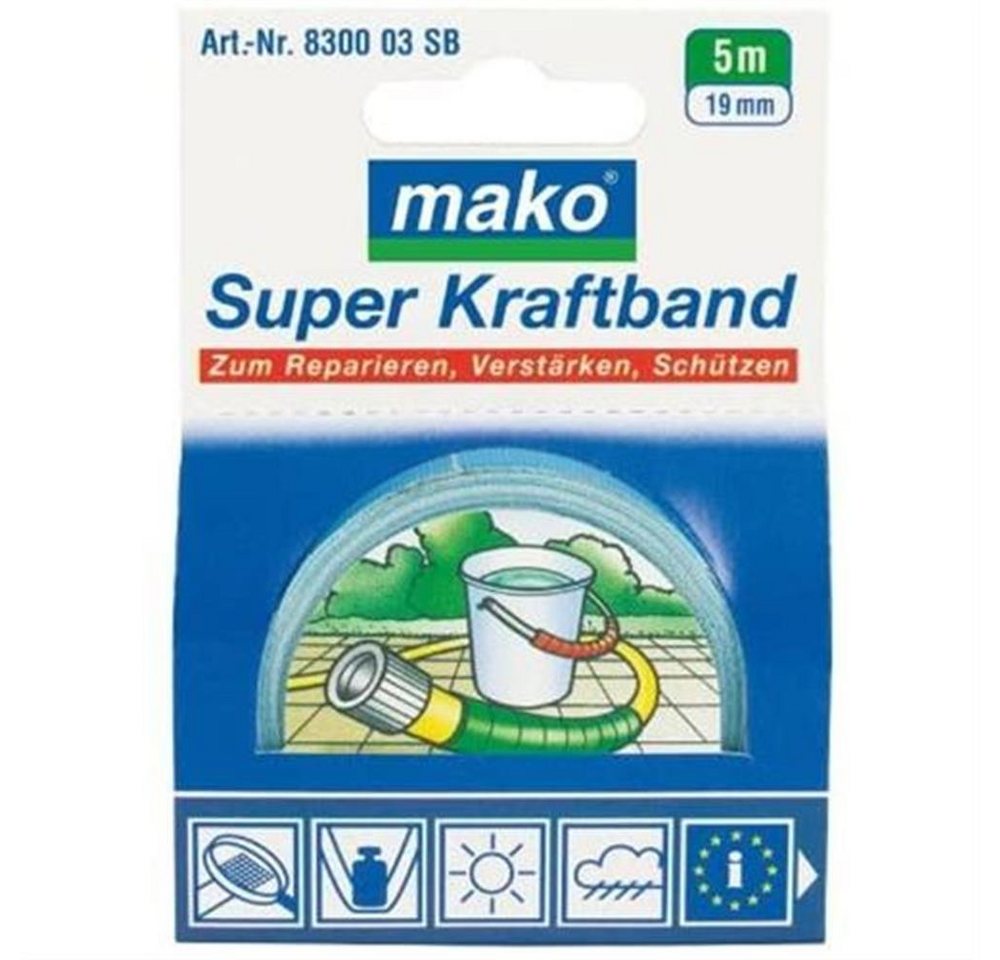 mako Klebeband Super-Kraftband für Haushalt + Garten, 19 mm (Breite) x 5 m (Länge), Braun von mako