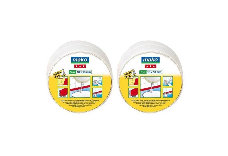 mako Malerset mako Knickwinkel Winkel-Profil selbstklebend 18mm x 18mm, 5m Rolle, (2-tlg) von mako