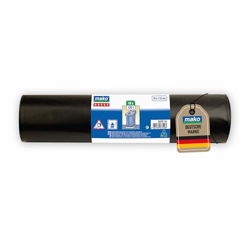 mako Müllsäcke 10x 120 l PREMIUM – Reißfeste und wasserdichte Abfallsäcke, 100% recyceltes Material, für große Abfallmengen mako Müllsäcke 10x 120 l PREMIUM – Reißfeste und wasserdichte Abfallsäcke, 100% recyceltes Material, für große Abfallmengen von mako