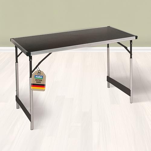 mako Multifunktionstisch Profi – Höhenverstellbarer Mehrzwecktisch 60 x 100 cm - Campingtisch, Klapptisch Markttisch, Beistelltisch zum Campen, im Garten oder für Festivals und Märkte von mako