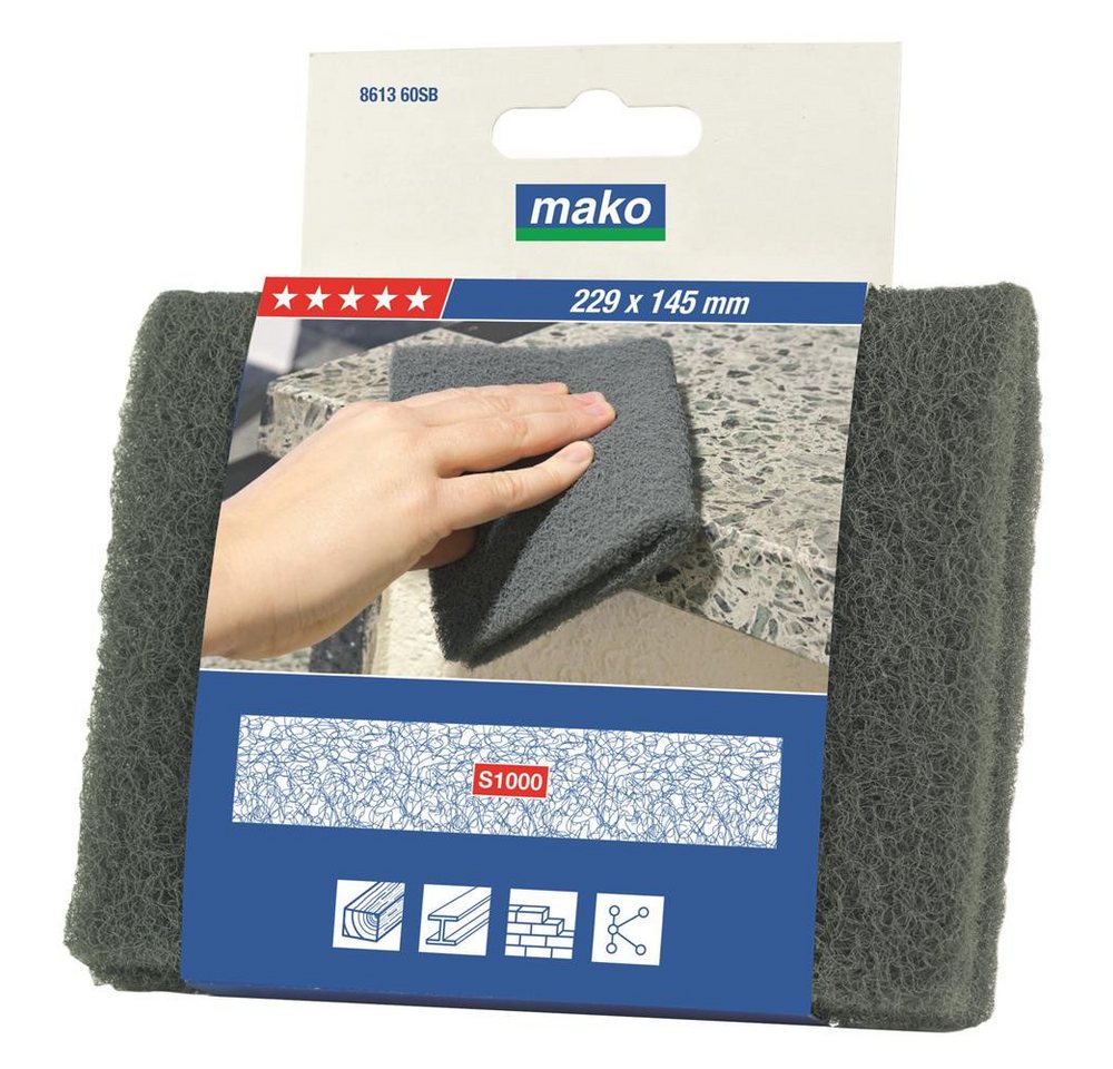 mako Schleifpapier Schleif-Vlies, 145 x 229 mm, S1000, fein, 5 Stern von mako