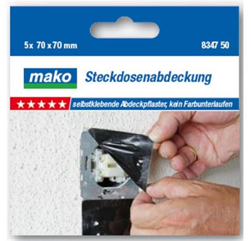 mako Steckdosenblende Steckdosenabdeckung, selbstklebend, 70 x 70 mm, 5 Stück von mako