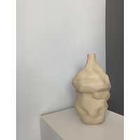 Handgefertigte Weiße Keramik Skulptur | Weiße Vase Wohndekor Abstrakte Kunst Hygge von makuceramic