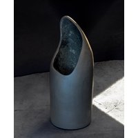 Keramikschwarze Vase | Blumenvase Handgemachte Schwarze von makuceramic