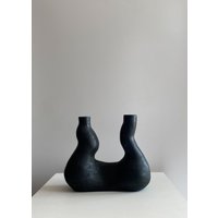 Made To Order |Schwarzer Keramik Kerzenhalter | Schwarze Vase Matte von makuceramic