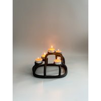 Schwarzer Kerzenhalter | Handgemachter T Lichthalter Handgefertigter Keramik von makuceramic