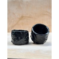 Set 2 Kurinuki Tassen | Espressotasse Matcha-Tasse Handgefertigte Tasse Keramik-Tasse von makuceramic