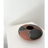 Handgemachte Terrakotta-Vase Strukturiertes Steingut-Keramik von makuceramic