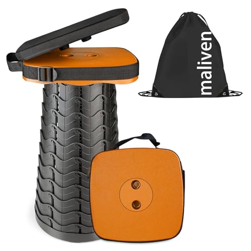 maliven Faltbarer Campinghocker mit Kissen, tragbarer Klapphocker mit Nylontasche, zusammenklappbarer Hocker für Erwachsene, tragbar, maximale Belastung 250 kg von maliven