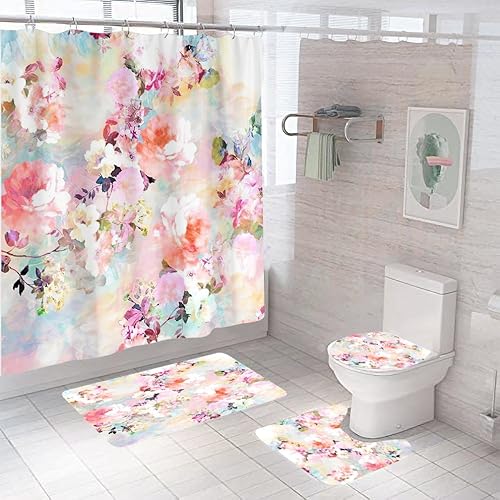 Badematten & Badteppiche Set 3 Teilig Badezimmerteppich Waschbar Badematte rutschfest,Wc Vorleger Mit Ausschnitt Und Badematte, Badvorleger Toilette Teppich 50×80Cm Krawatte Farbstoff Blumen Badematten & Badteppiche Set 3 Teilig Badezimmerteppich Waschbar Badematte rutschfest,Wc Vorleger Mit Ausschnitt Und Badematte, Badvorleger Toilette Teppich 50×80Cm Krawatte Farbstoff Blumen von malxlaw