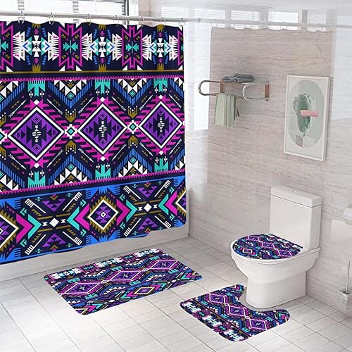 Badematten & Badteppiche Set 3 Teilig Badezimmerteppich Waschbar Badematte rutschfest,Wc Vorleger Mit Ausschnitt Und Badematte, Badvorleger Toilette Teppich 50×80Cm Retro Lila Badematten & Badteppiche Set 3 Teilig Badezimmerteppich Waschbar Badematte rutschfest,Wc Vorleger Mit Ausschnitt Und Badematte, Badvorleger Toilette Teppich 50×80Cm Retro Lila von malxlaw