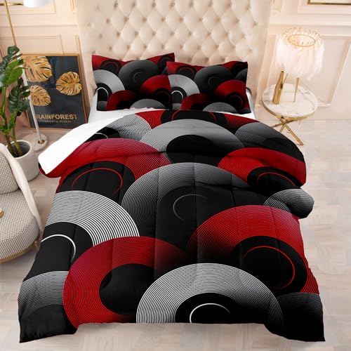 Bettdecke 140X200 4 Jahreszeiten Steppdecke Mit 200Gsm Mikrofaser Füllung, Antiallergisch & Waschbar, Leichte Ganzjahresdecke Mit 2 Kissenbezügen,3D Druck Rot Schwarz Bettdecke 140X200 4 Jahreszeiten Steppdecke Mit 200Gsm Mikrofaser Füllung, Antiallergisch & Waschbar, Leichte Ganzjahresdecke Mit 2 Kissenbezügen,3D Druck Rot Schwarz von malxlaw