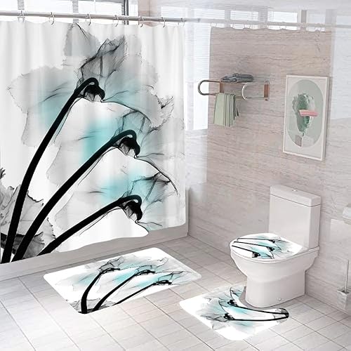Duschvorhang Duschvorhänge Anti-Schimmel, Waschbar Polyester Duschvorhang Badewanne Mit 12 Ringe,Badewanne Vorhang Schnell Trocknend Für Badezimmer 180X180Cm Graue Blumen Duschvorhang Duschvorhänge Anti-Schimmel, Waschbar Polyester Duschvorhang Badewanne Mit 12 Ringe,Badewanne Vorhang Schnell Trocknend Für Badezimmer 180X180Cm Graue Blumen von malxlaw