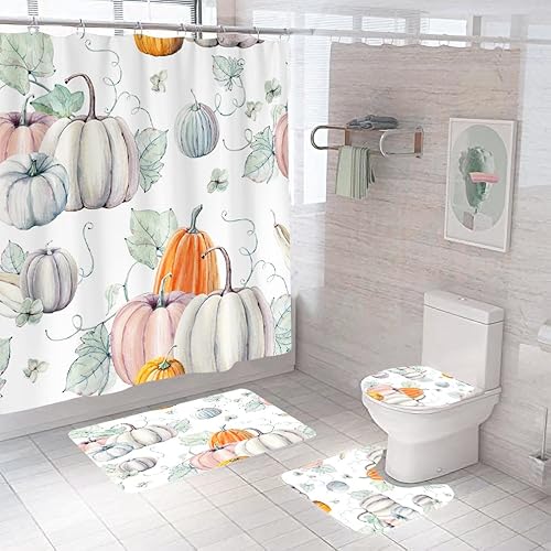 Duschvorhang Duschvorhänge Anti-Schimmel, Waschbar Polyester Duschvorhang Badewanne Mit 12 Ringe,Badewanne Vorhang Schnell Trocknend Für Badezimmer 180X180Cm Kürbis Duschvorhang Duschvorhänge Anti-Schimmel, Waschbar Polyester Duschvorhang Badewanne Mit 12 Ringe,Badewanne Vorhang Schnell Trocknend Für Badezimmer 180X180Cm Kürbis von malxlaw