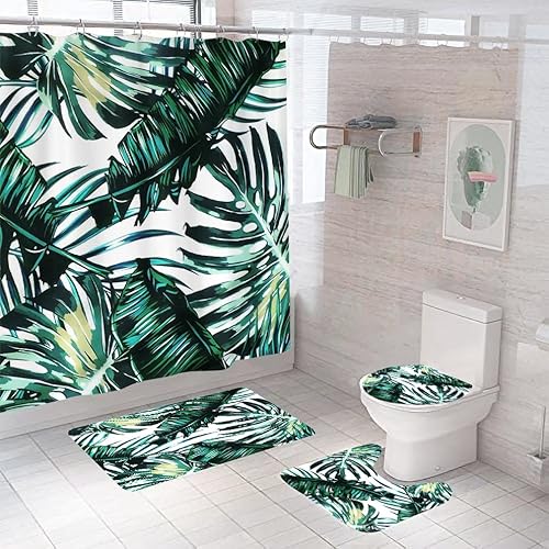Duschvorhang Duschvorhänge Anti-Schimmel, Waschbar Polyester Duschvorhang Badewanne Mit 12 Ringe,Badewanne Vorhang Schnell Trocknend Für Badezimmer 180X180Cm Tropische Blätter Duschvorhang Duschvorhänge Anti-Schimmel, Waschbar Polyester Duschvorhang Badewanne Mit 12 Ringe,Badewanne Vorhang Schnell Trocknend Für Badezimmer 180X180Cm Tropische Blätter von malxlaw