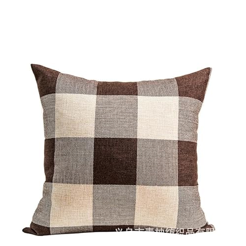 Kissenbezug 40X40 Braun Kariert Outdoor Kissen Mit Unsichtbarer Reißverschluss,Leinen Sofakissen Dekokissen Waschbare Langlebig Kopfkissenbezug,Zierkissen & -Hüllen Kissenbezug 40X40 Braun Kariert Outdoor Kissen Mit Unsichtbarer Reißverschluss,Leinen Sofakissen Dekokissen Waschbare Langlebig Kopfkissenbezug,Zierkissen & -Hüllen von malxlaw