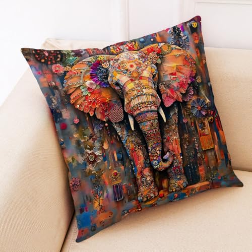 Kissenbezug 40X40 Elefant Mandala Dekokissen Sofakissen Leinen Kissenbezüge Mit Unsichtbarer Reißverschluss,Waschbare Langlebig Outdoor Kissen,Deko Kissenhüllen Wohnzimmer Kissenbezug 40X40 Elefant Mandala Dekokissen Sofakissen Leinen Kissenbezüge Mit Unsichtbarer Reißverschluss,Waschbare Langlebig Outdoor Kissen,Deko Kissenhüllen Wohnzimmer von malxlaw
