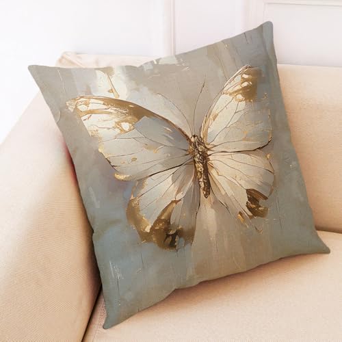 Kissenbezug 45X45 Goldener Schmetterling Dekokissen Sofakissen Leinen Kissenbezüge Mit Unsichtbarer Reißverschluss,Waschbare Langlebig Outdoor Kissen,Deko Kissenhüllen Wohnzimmer Kissenbezug 45X45 Goldener Schmetterling Dekokissen Sofakissen Leinen Kissenbezüge Mit Unsichtbarer Reißverschluss,Waschbare Langlebig Outdoor Kissen,Deko Kissenhüllen Wohnzimmer von malxlaw