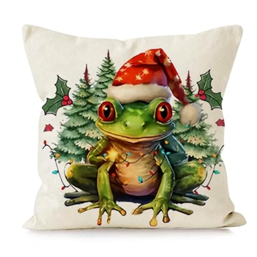 Kissenbezug 60X60 Weihnachtsfrosch Outdoor Kissen Mit Unsichtbarer Reißverschluss,Leinen Sofakissen Dekokissen Waschbare Langlebig Kopfkissenbezug,Zierkissen & -Hüllen Kissenbezug 60X60 Weihnachtsfrosch Outdoor Kissen Mit Unsichtbarer Reißverschluss,Leinen Sofakissen Dekokissen Waschbare Langlebig Kopfkissenbezug,Zierkissen & -Hüllen von malxlaw