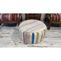 Boho Vintage Ottoman Handgemachter Runder Moderner Pouf Hocker Sitzsack Pouffe Baumwolle Bunt Tisch Boden Nützliche Dekorative von mamcanart