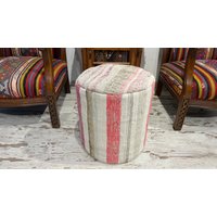 Pouffe Ottoman Stuhl Rattan Fußhocker Pouf Bezug Bean Bag Cover Leder Handgehäkelt Bunt Dekorativer 18x18 Inches von mamcanart