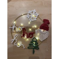 Türkranz | Winter Advent Weihnachten Türdeko Weihnachtsmann Wohndeko Tannenbaum Hohoho Bambusring Home 27 cm Wichtel von mamiliebtschoenes