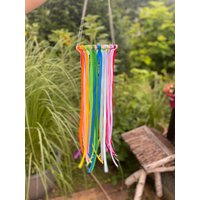 Windspiel Sommer Regenbogen | Satinbänder 50 cm Lang Bunte Bänder Deko Garten Terasse von mamiliebtschoenes