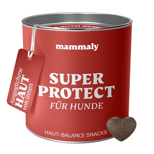 mammaly® Super Protect Hund, der Haut und Fell Hundesnack unterstützt die körpereigene Abwehr, Hautgesundheitsleckerli Hund, 325g (1 x Dose) von mammaly