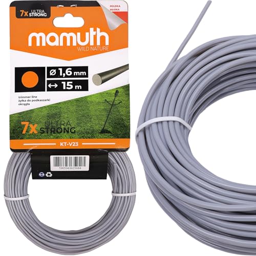 MAMUTH 15M MÄHFADEN TRIMMERSCHNUR RASENTRIMMERSPULEN FÜR RASENTRIMMER 1,6 MM FADENDURCHMESSER RASENTRIMMER Faden HOHE QUALITÄT RASENTRIMMER Faden FÜR FREISCHNEIDER MAMUTH von Mamuth Wild Nature