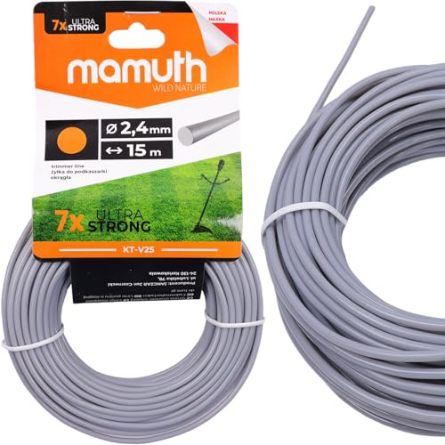 MAMUTH 15M MÄHFADEN TRIMMERSCHNUR RASENTRIMMERSPULEN FÜR RASENTRIMMER 2,4 MM FADENDURCHMESSER RASENTRIMMER Faden HOHE QUALITÄT RASENTRIMMER Faden FÜR FREISCHNEIDER MAMUTH von Mamuth Wild Nature